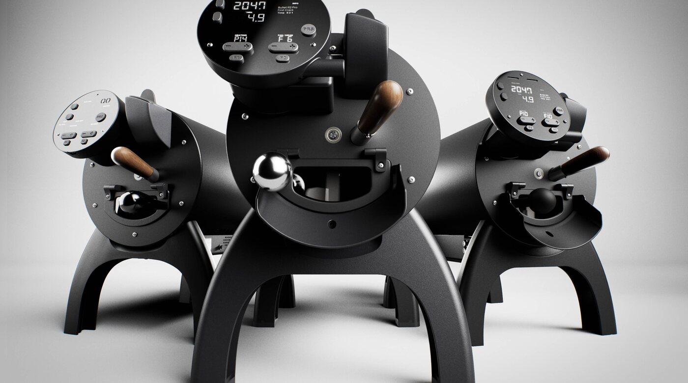Familia de tostadoras Aillio Bullet: los modelos R1, R2 y R2-PRO alineados